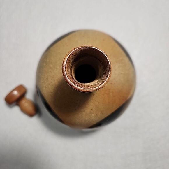 Robert Maxwell Pottery Craft USA 9in Decanter 3 Cups MCM 1970s Geometric Browns - Picture 13 of 14